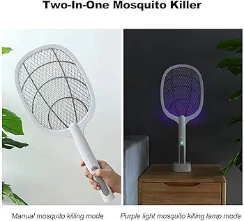 Raquette Électrique Anti-Moustiques Rechargeable GECKO 2-en-1