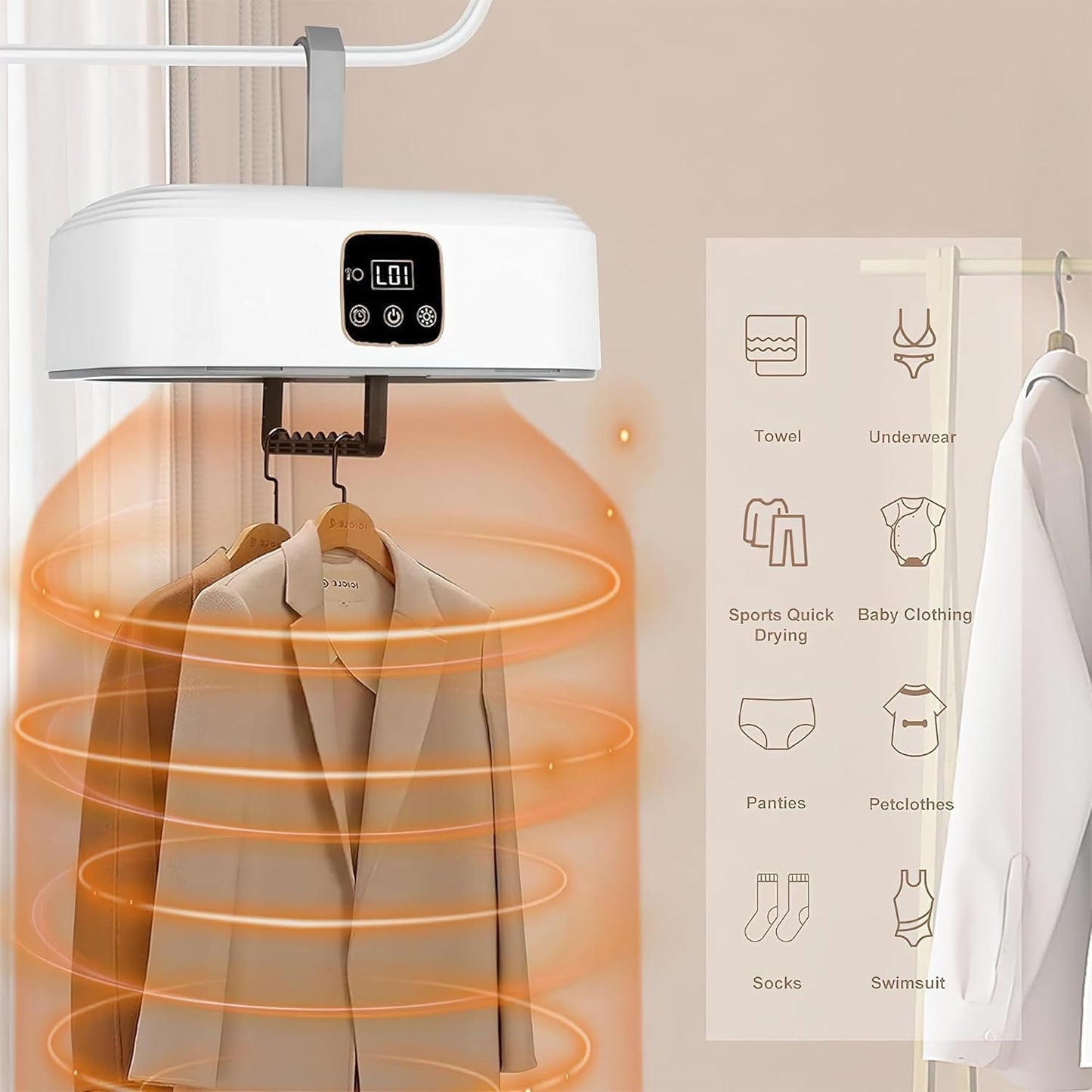 Sèche-Linge Électrique Portable – La Solution Rapide Contre les Vêtements Humides 🌧️