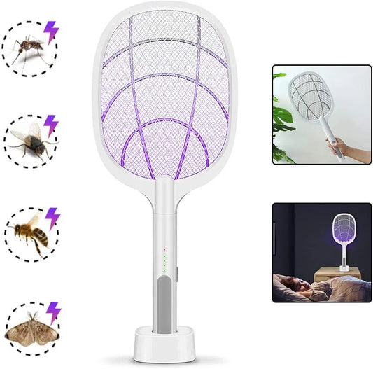 Raquette Électrique Anti-Moustiques Rechargeable GECKO 2-en-1