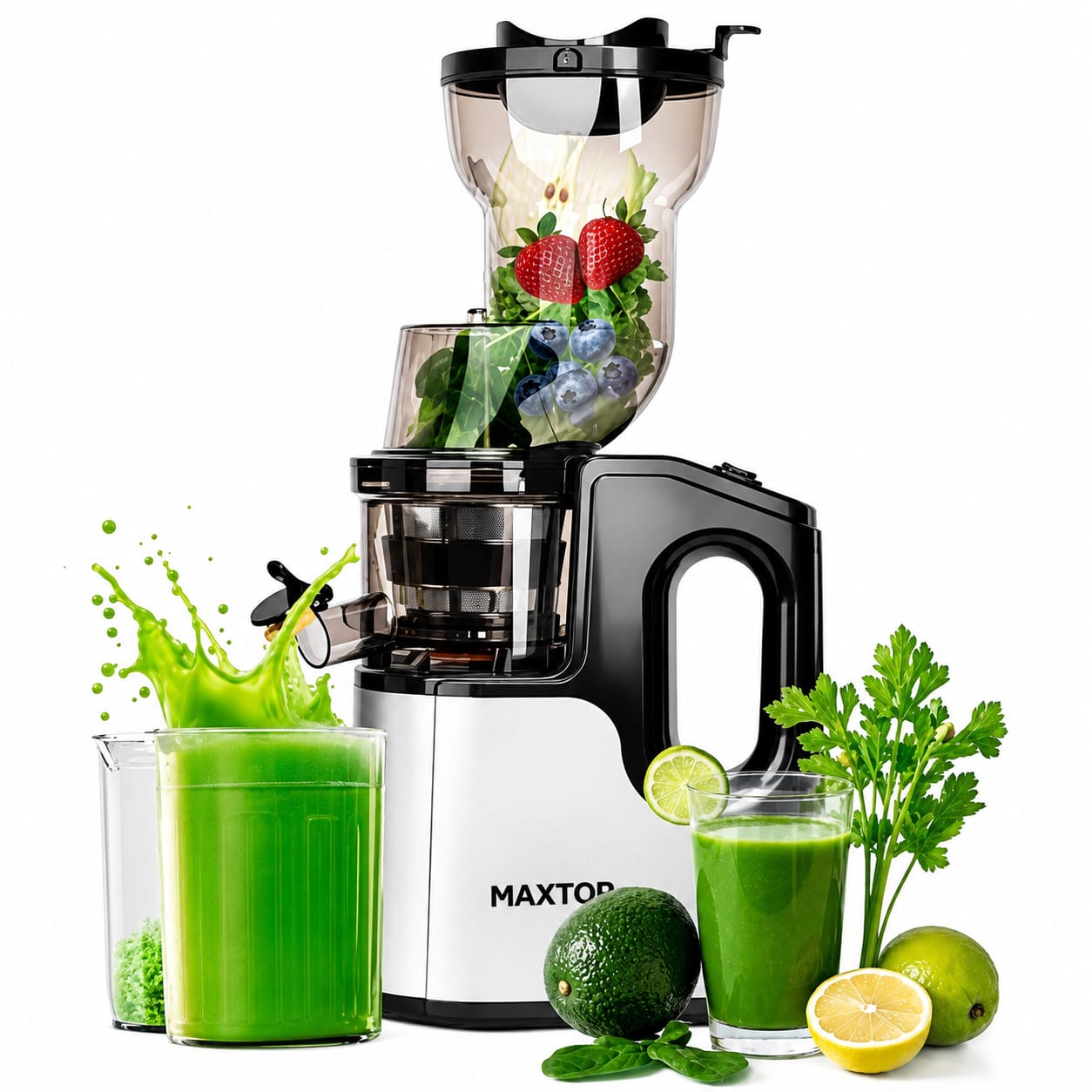 Extracteur de Jus MAXTOP 500W – Des Jus Naturels, Sains et Délicieux pour Toute la Famille !